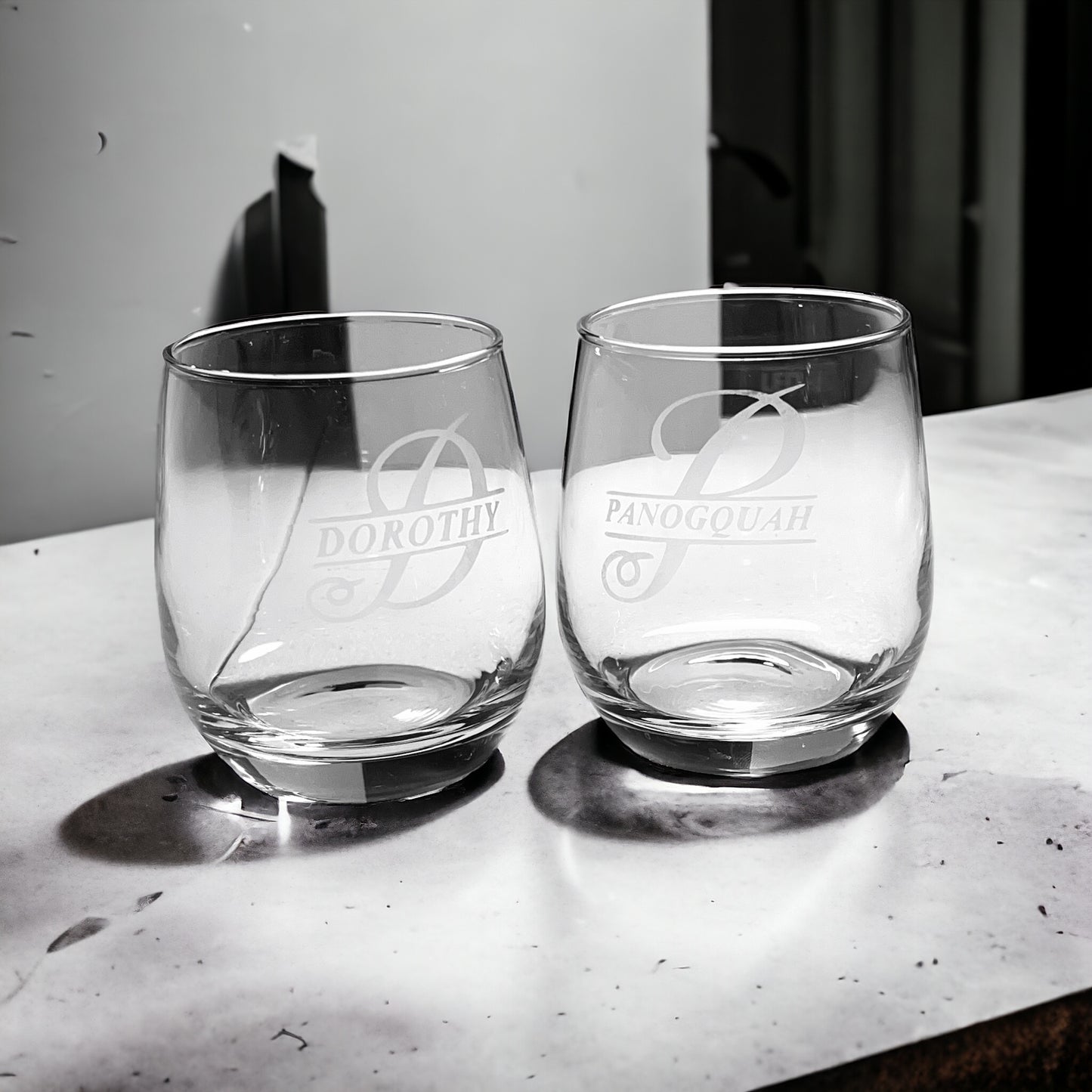 Set of 4 Stemless Wine Glasses
