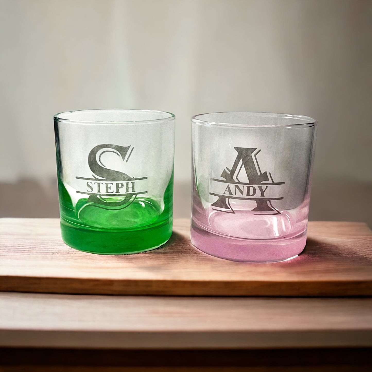 Set of 2 whiskey Glasses with color tint